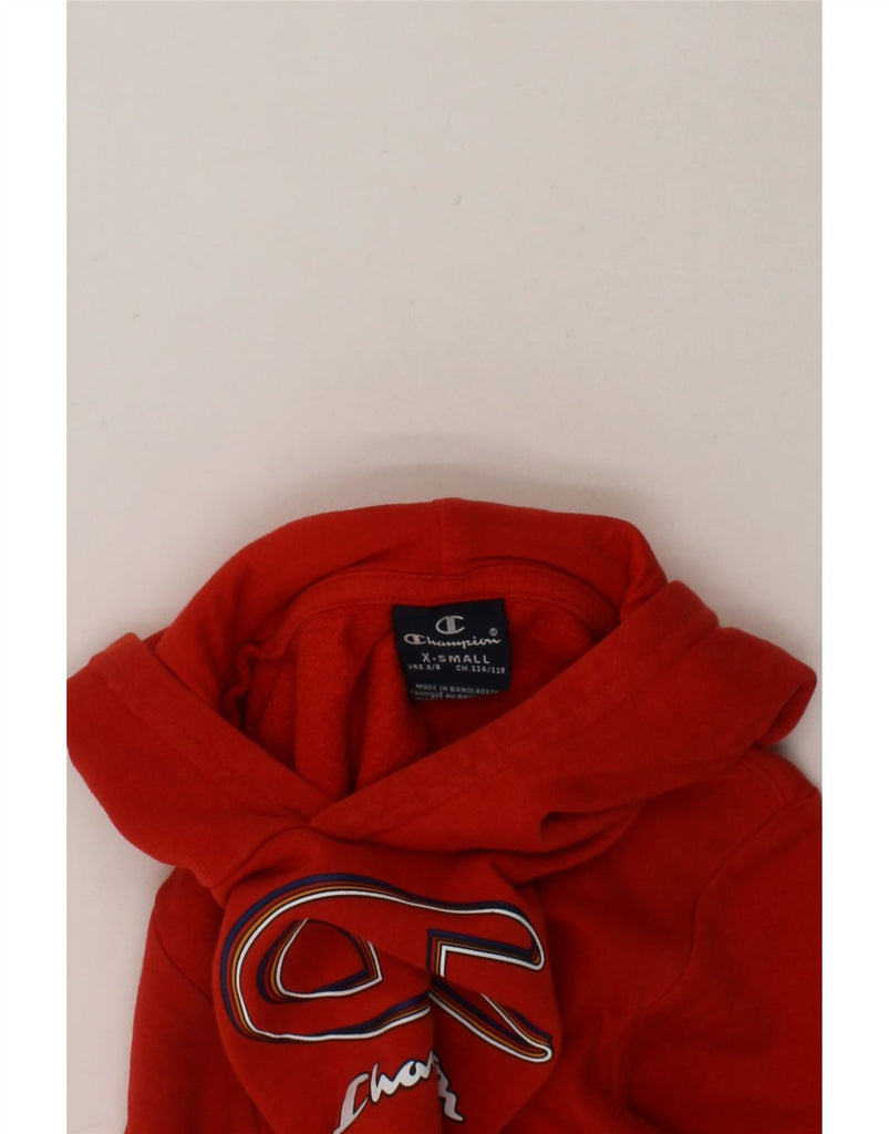 CHAMPION Boys Graphic Hoodie Jumper 5-6 Years XS Red Cotton Vintage Champion and Second-Hand Champion from Messina Hembry 