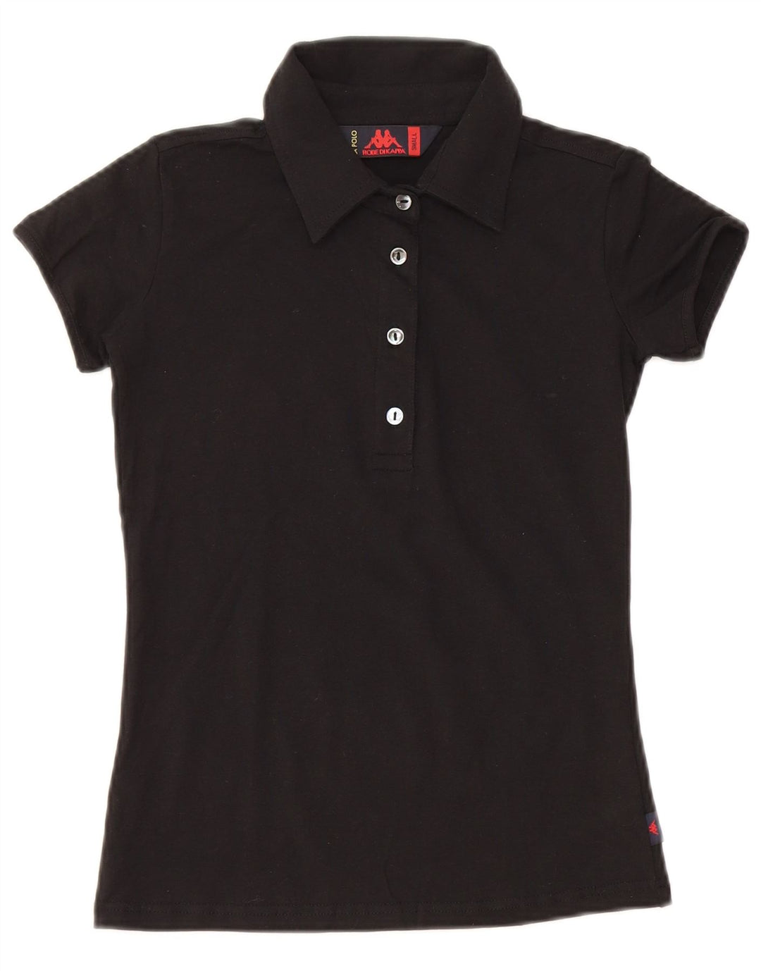 KAPPA Womens Polo Shirt UK 8 Small Black Cotton