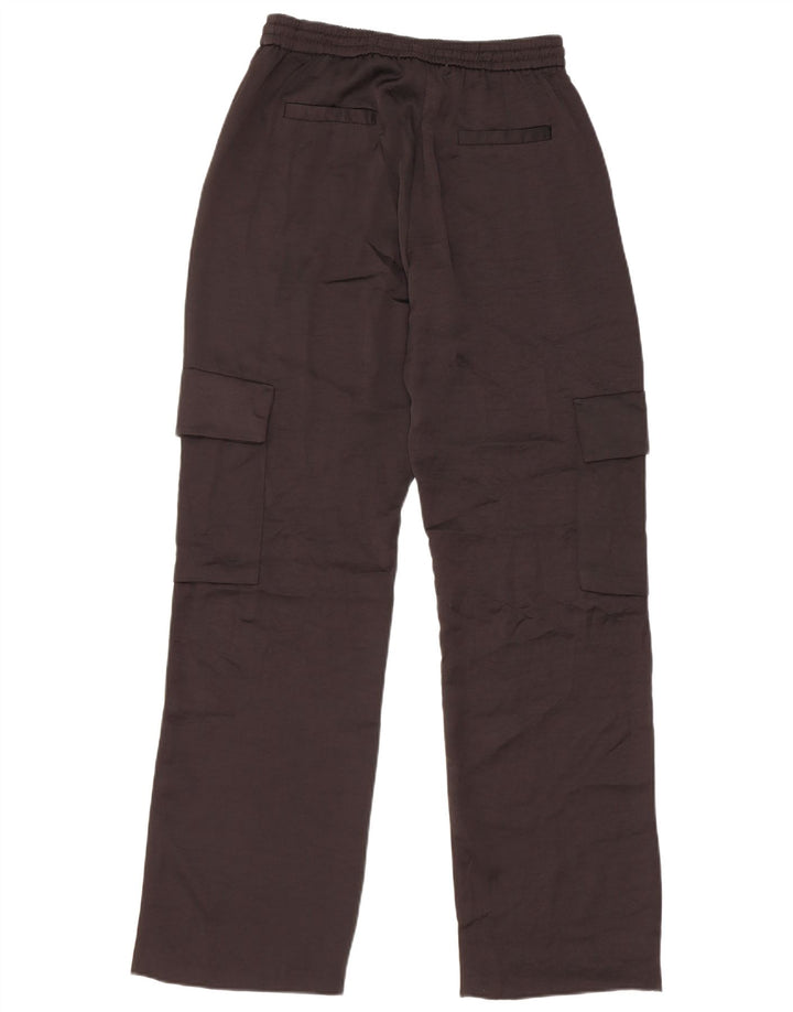 Zara Womens Straight Cargo Trousers Small W27 L31 Black