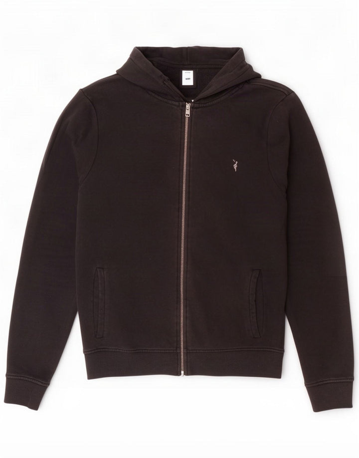 All Saints Mens Zip Hoodie Sweater Large Black