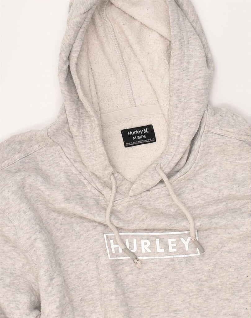 HURLEY Mens Graphic Hoodie Jumper Medium Grey Cotton | Vintage Hurley | Thrift | Second-Hand Hurley | Used Clothing | Messina Hembry 