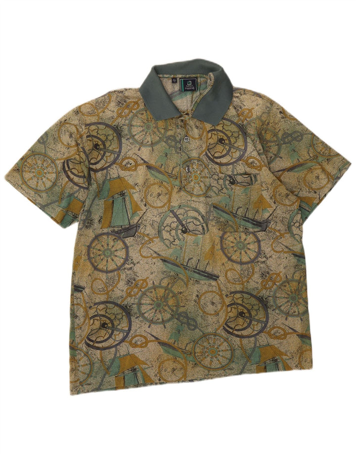 Nino Marini Mens Graphic Polo Shirt XL Multicoloured Cotton