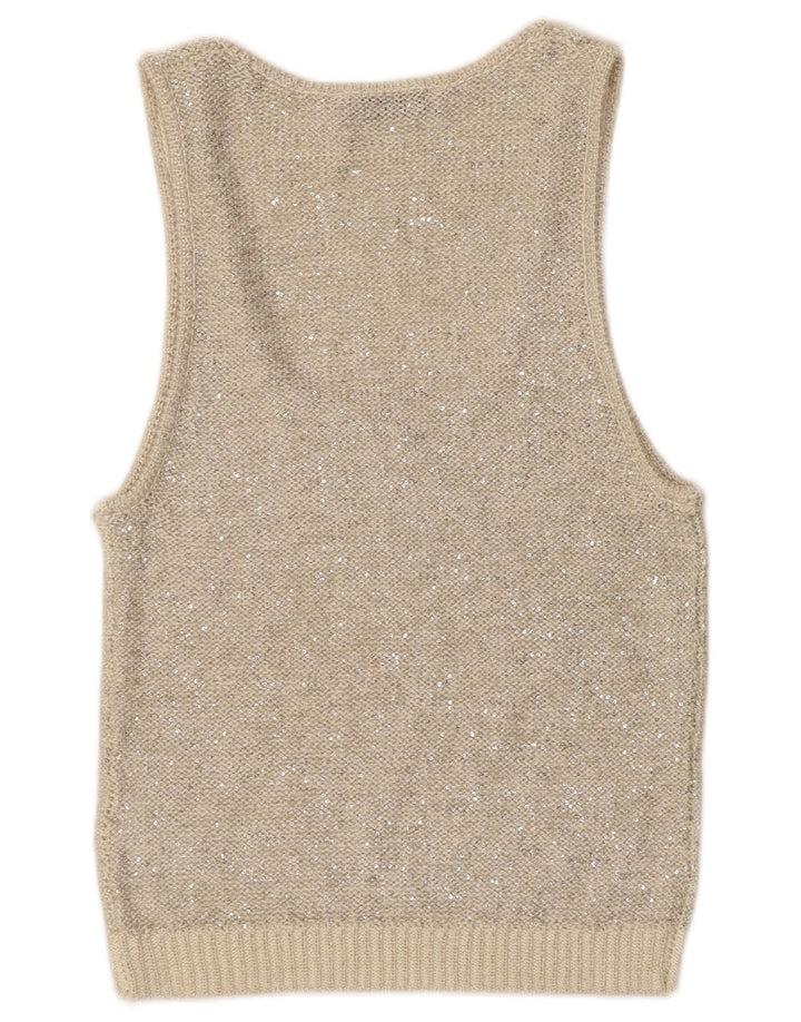 Zara Womens Knit Vest Top UK 12 Medium Grey Polyester