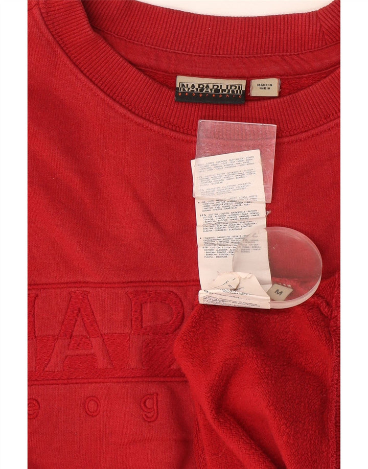 Napapijri Mens Geographic Graphic Sweatshirt Jumper Medium Red Cotton