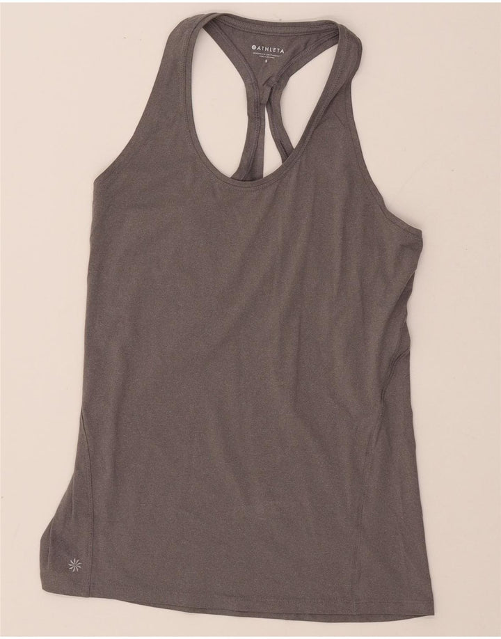 ATHLETA Womens Vest Top UK 8 Small Grey Polyester