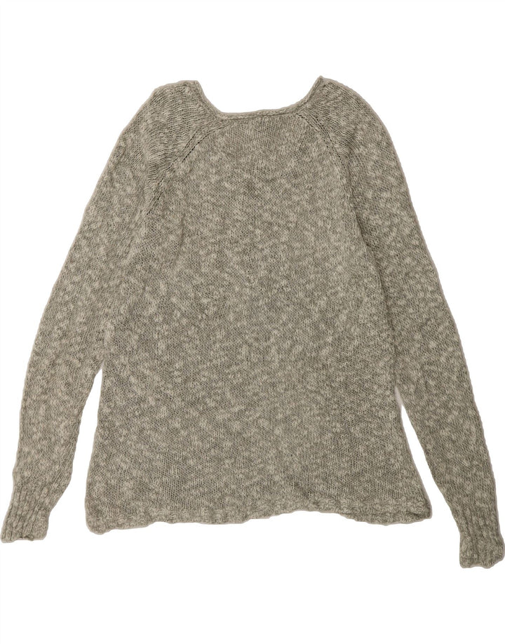 CHAPS Womens V-Neck Jumper Sweater UK 18 XL Grey Flecked Cotton Vintage Chaps and Second-Hand Chaps from Messina Hembry 