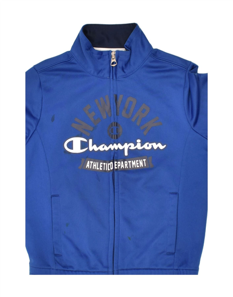 CHAMPION Boys Graphic Tracksuit Top Jacket 3-4 Years 2XS Blue Polyester | Vintage Champion | Thrift | Second-Hand Champion | Used Clothing | Messina Hembry 