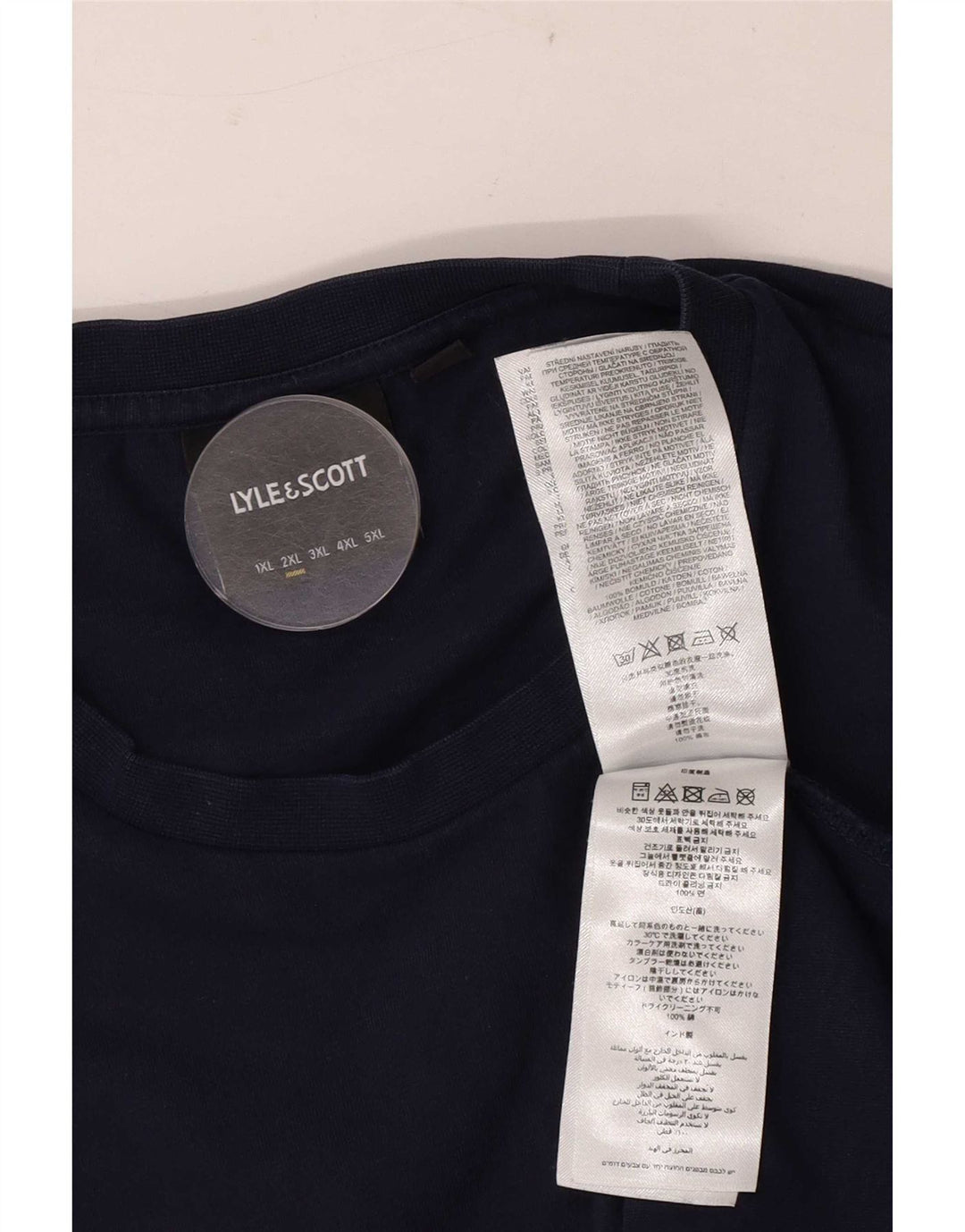 Lyle & Scott Mens T-Shirt Top 2XL Navy Blue Cotton