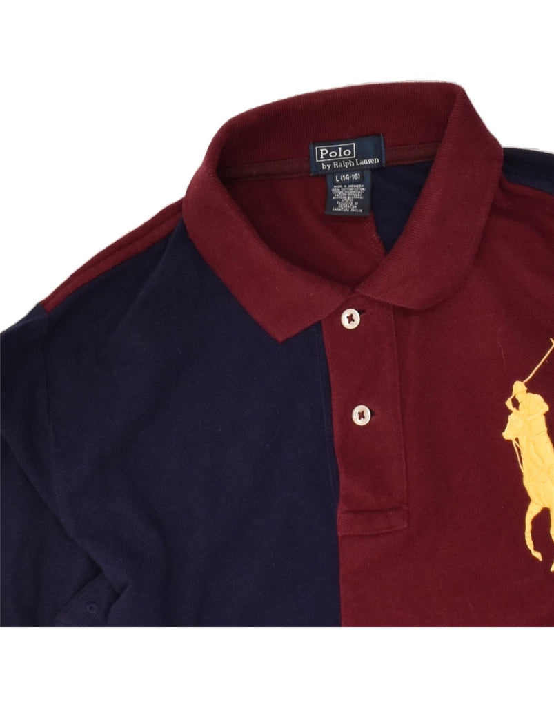 POLO RALPH LAUREN Boys Long Sleeve Polo Shirt 14-15 Years Large  Navy Blue | Vintage Polo Ralph Lauren | Thrift | Second-Hand Polo Ralph Lauren | Used Clothing | Messina Hembry 