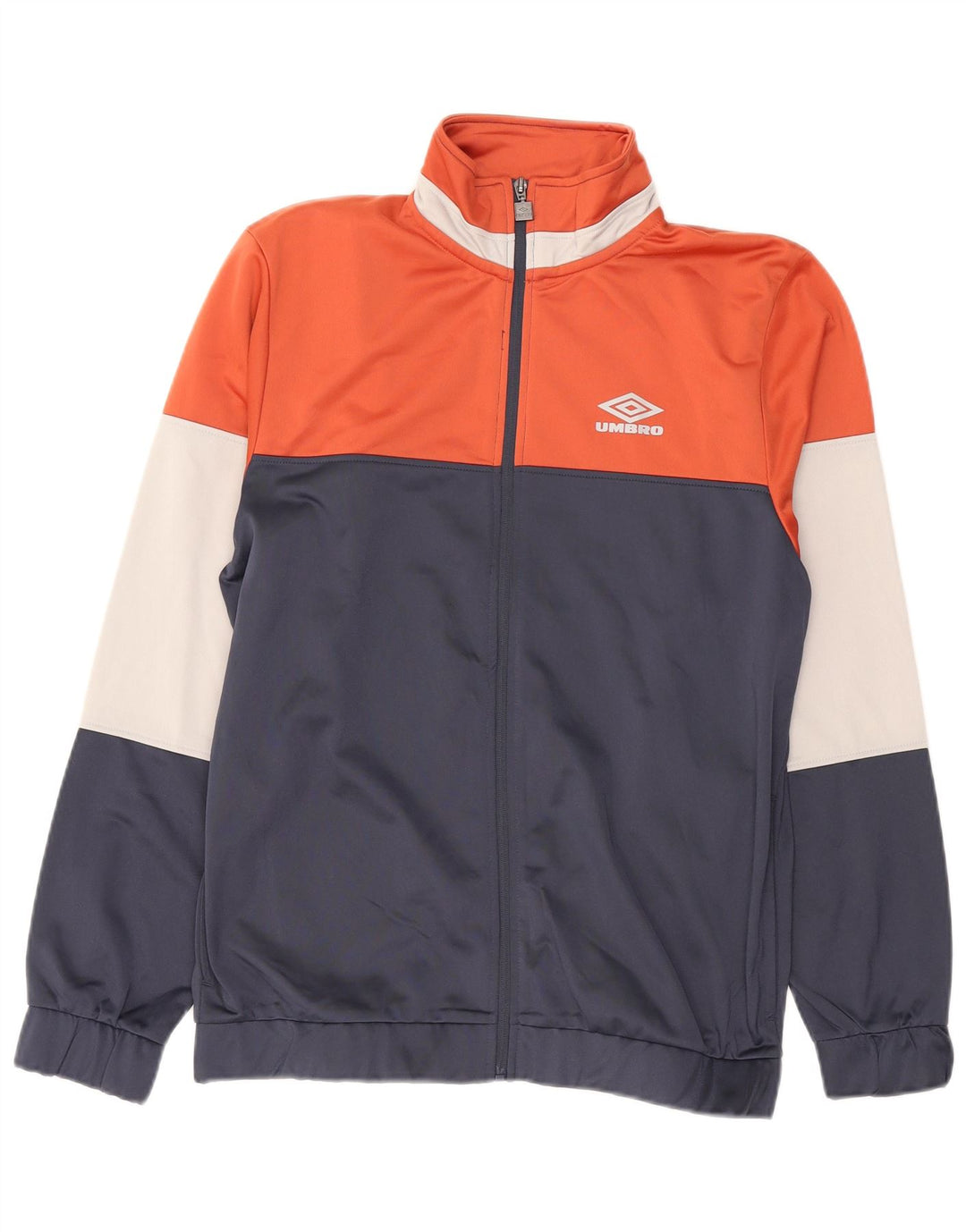 UMBRO Mens Tracksuit Top Jacket Large Navy Blue Colourblock Polyester