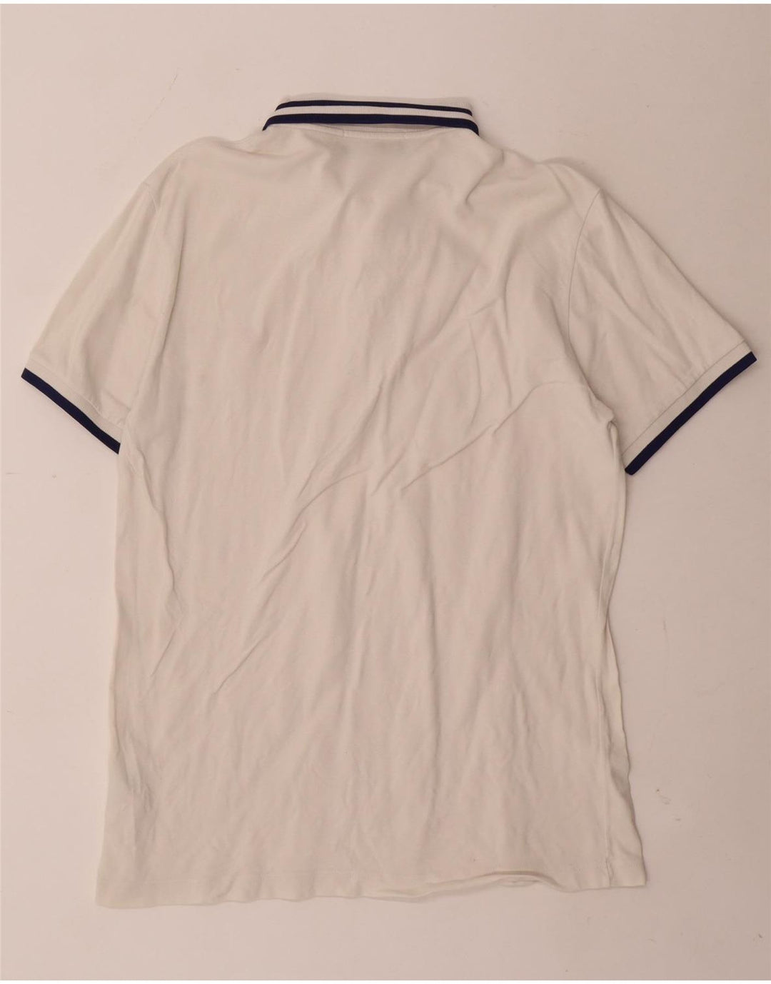 Fred Perry Mens Polo Shirt 2XL White Striped Cotton