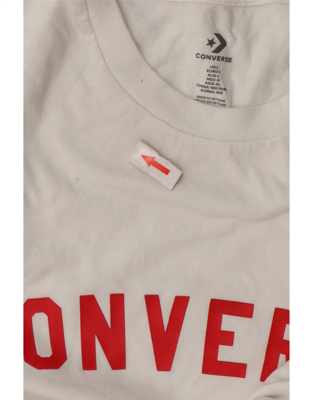 Converse Mens Graphic T-Shirt Top Large White Cotton