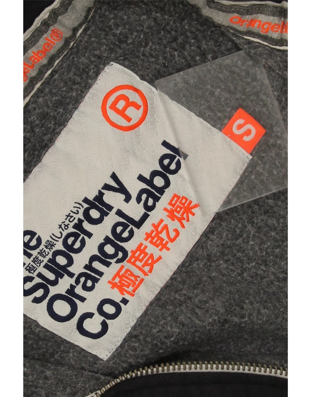 Superdry Mens Zip Hoodie Sweater Small Navy Blue Cotton