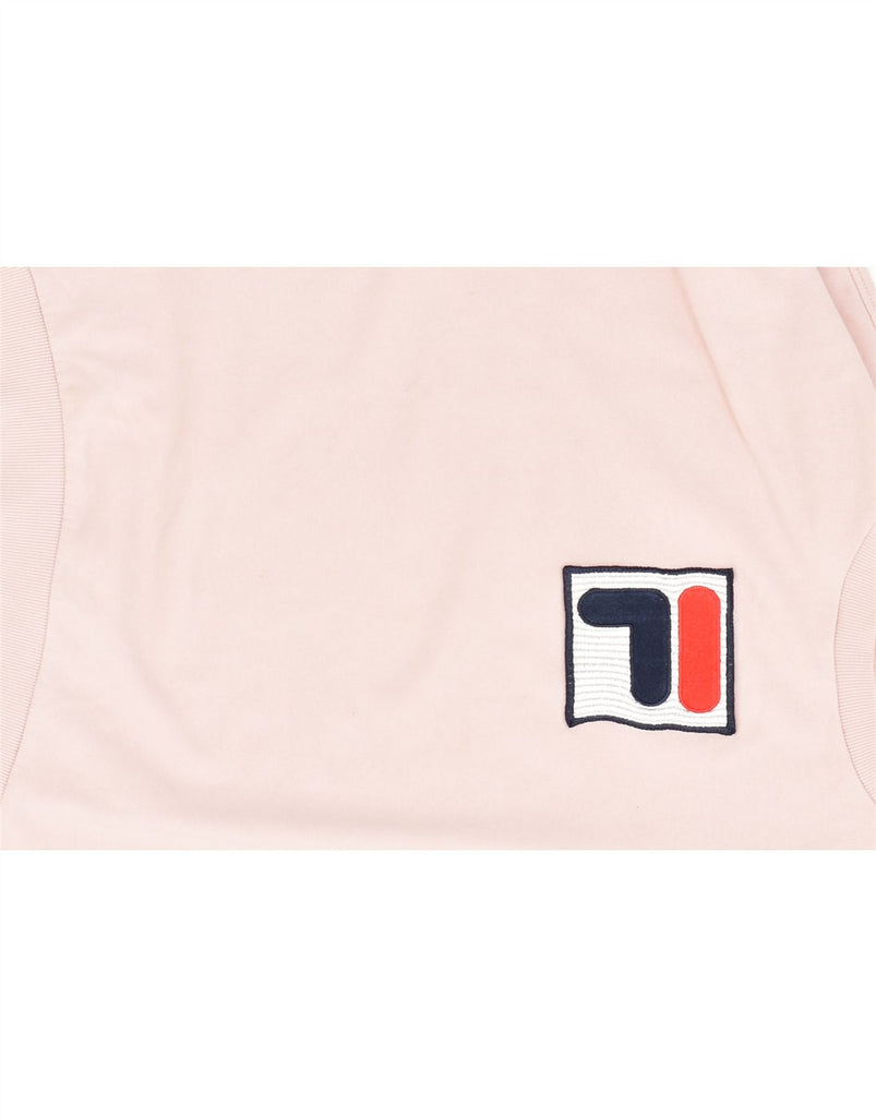 FILA Womens Graphic Sweatshirt Jumper UK 16 Large Pink Cotton | Vintage Fila | Thrift | Second-Hand Fila | Used Clothing | Messina Hembry 