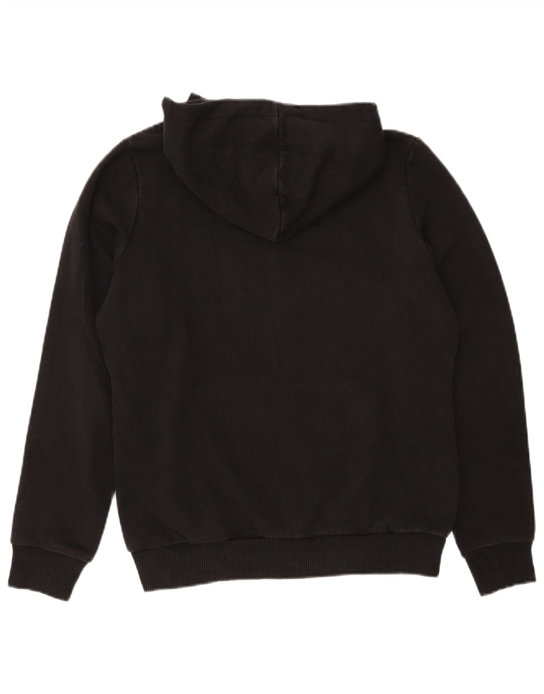 PUMA Womens Graphic Hoodie Jumper UK 14 Medium Black Cotton