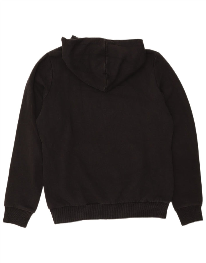 PUMA Womens Graphic Hoodie Jumper UK 14 Medium Black Cotton