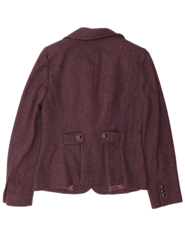 Luisa Spagnoli Womens 4 Button Blazer Jacket IT 44 Medium Burgundy Wool