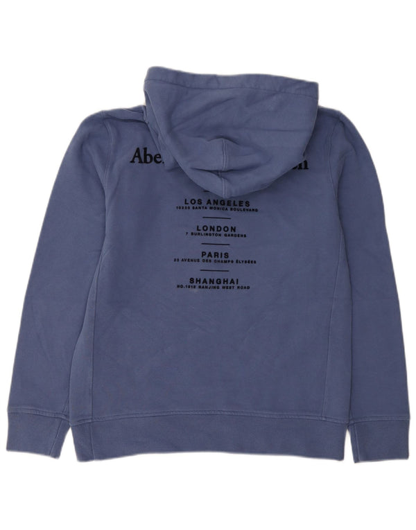 Abercrombie & Fitch Mens Graphic Hoodie Jumper XS Blue Cotton