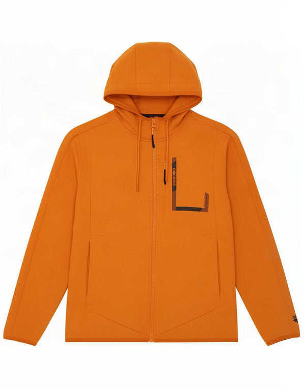 Arena Mens Zip Hoodie Sweater Medium Orange Cotton