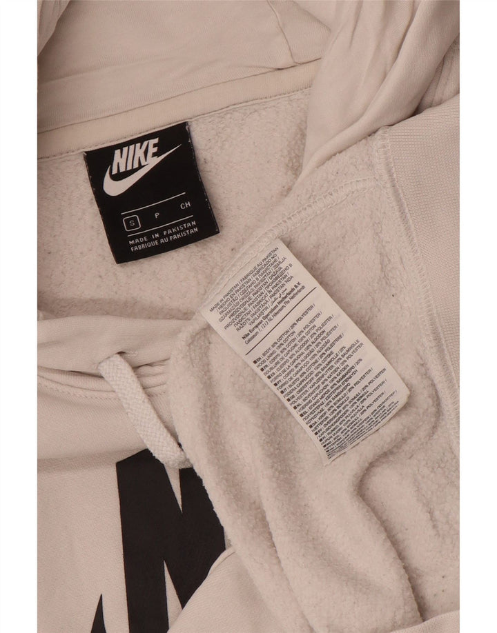 Nike Mens Graphic Hoodie Jumper Small White Cotton