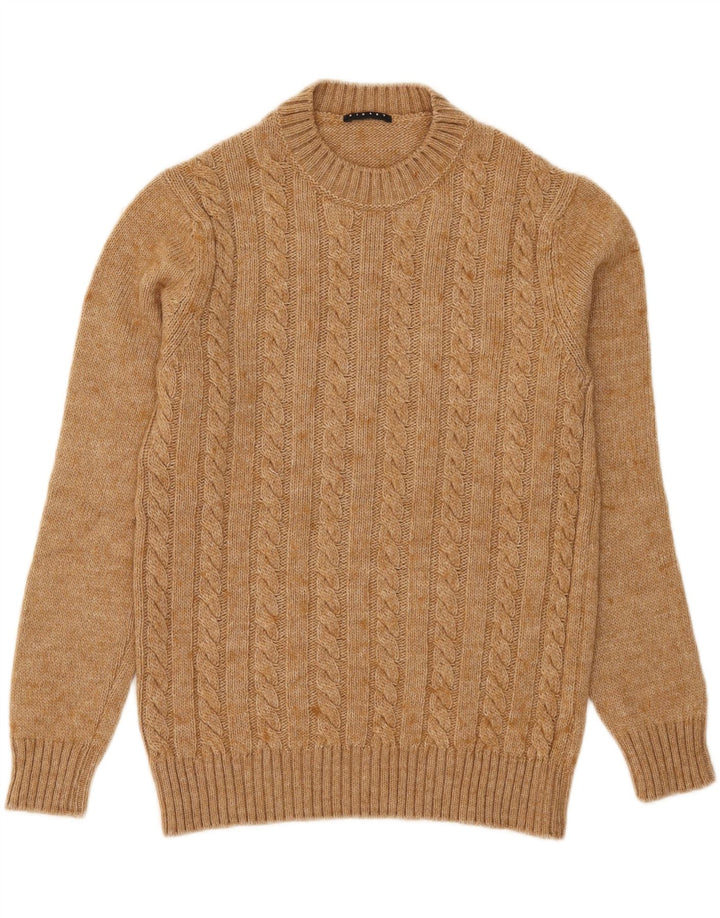 Sisley Womens Crew Neck Jumper Sweater UK 8 Small Beige