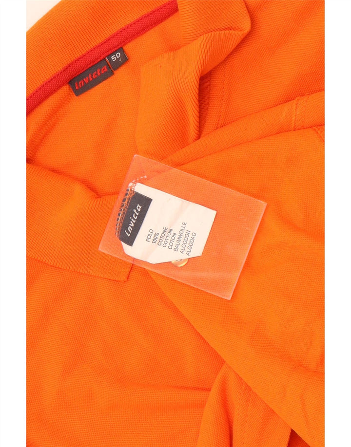 Invicta Mens Polo Shirt IT 50 Medium Orange Cotton