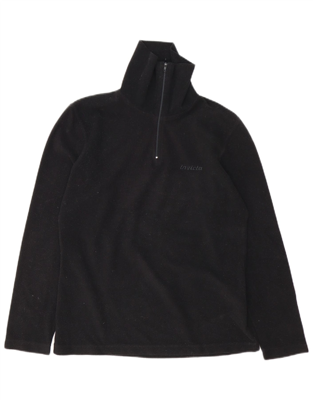 Invicta Womens Zip Neck Fleece Jumper UK 14 Large Black Polyester