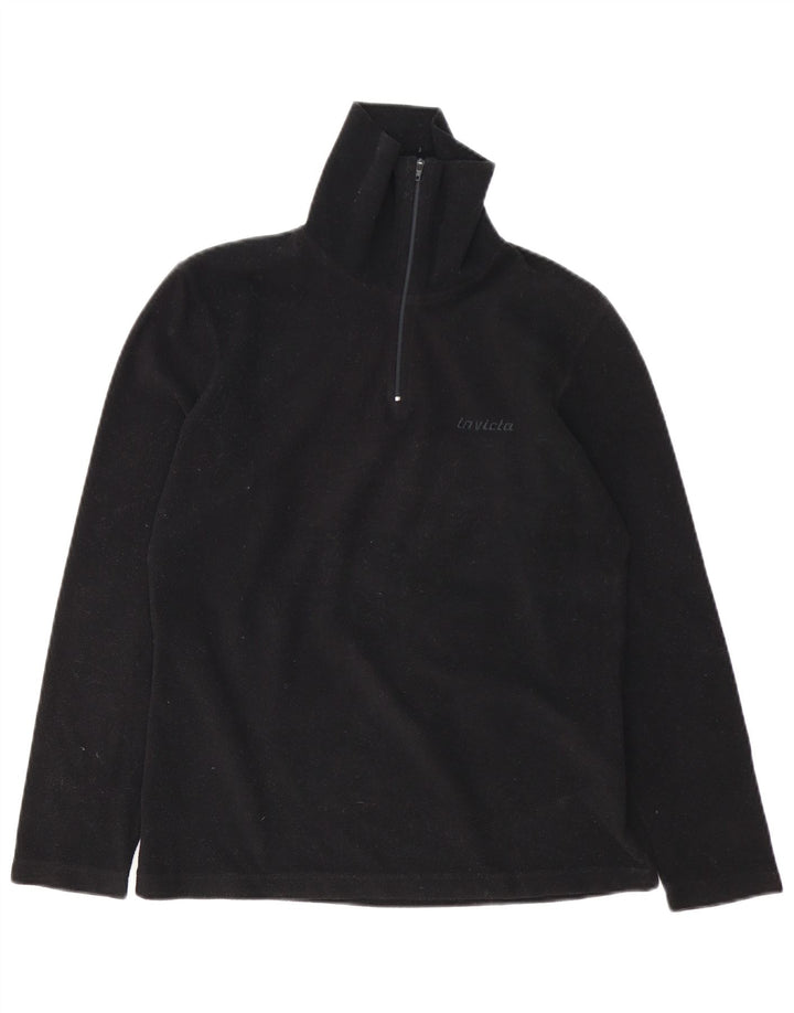 Invicta Womens Zip Neck Fleece Jumper UK 14 Large Black Polyester