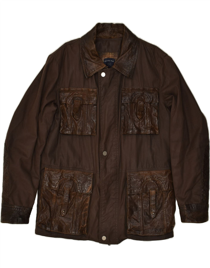 CONBIPEL Mens Utility Jacket UK 40 Large Brown Cotton | Vintage Conbipel | Thrift | Second-Hand Conbipel | Used Clothing | Messina Hembry 