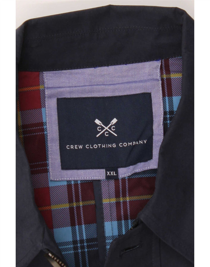 Crew Clothing Mens Overcoat UK 44 2XL Navy Blue Polyester