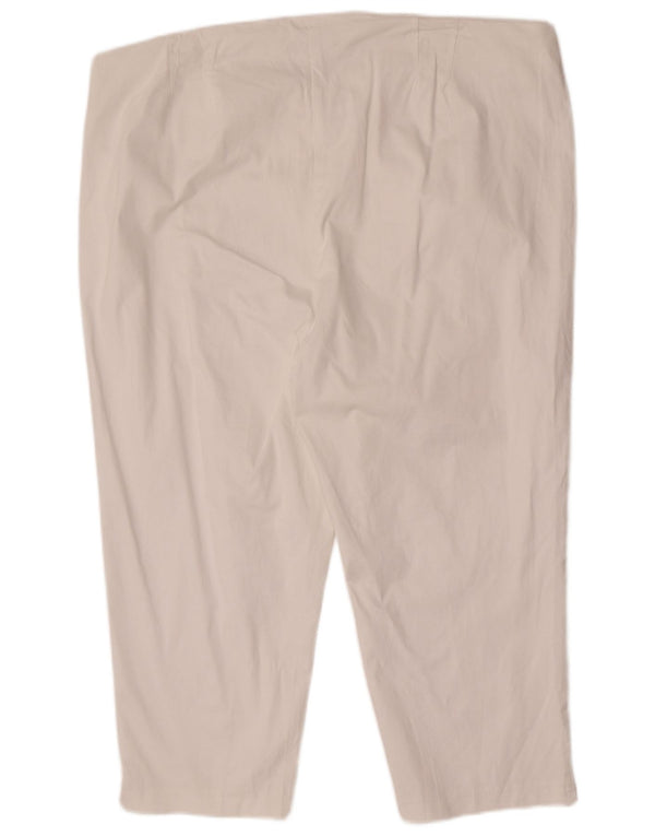 Marks & Spencer Womens High Waist Capri Trousers UK 22 3XL W42 L22 White