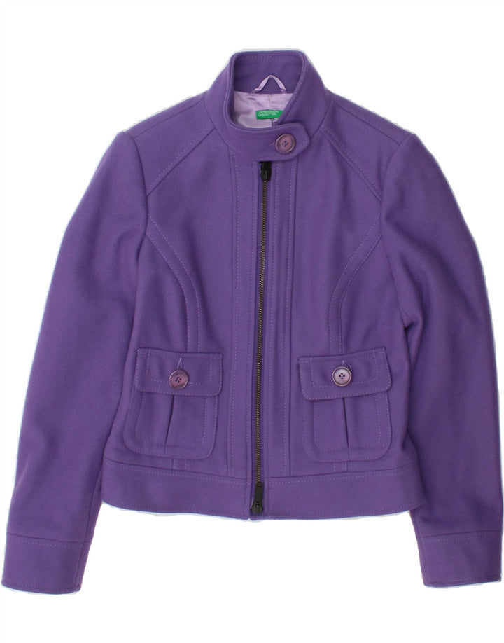 BENETTON Womens Bomber Jacket IT 42 Medium Purple Polyamide Vintage Benetton and Second-Hand Benetton from Messina Hembry 
