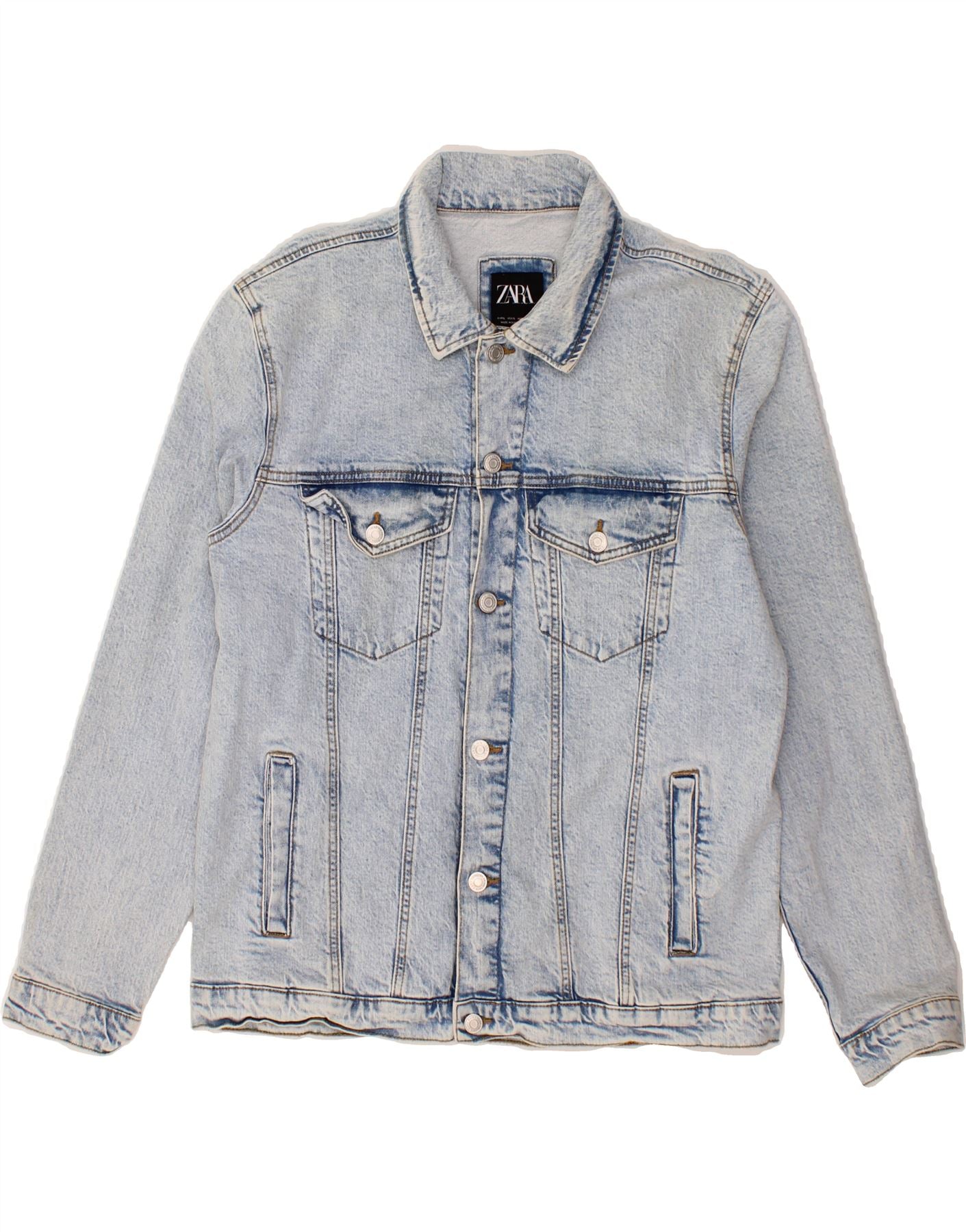 Grey Giubbotto Oversize Zara Denim Jacket Giacca Di Jeans Lunga