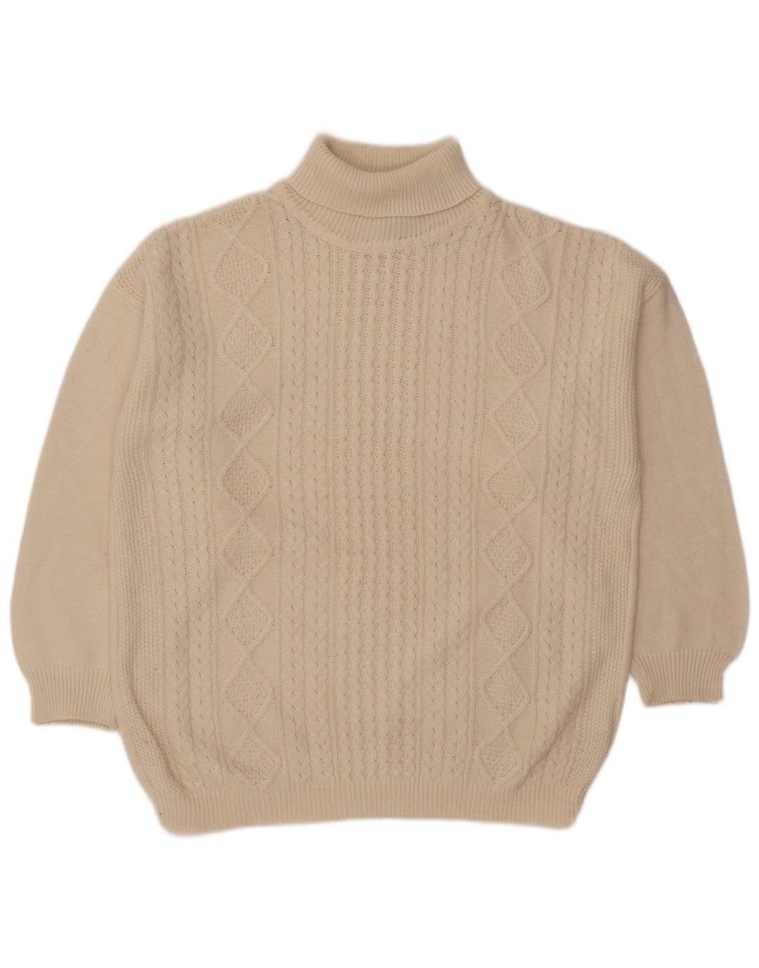 Pimet Mens Roll Neck Jumper Sweater XL White Wool