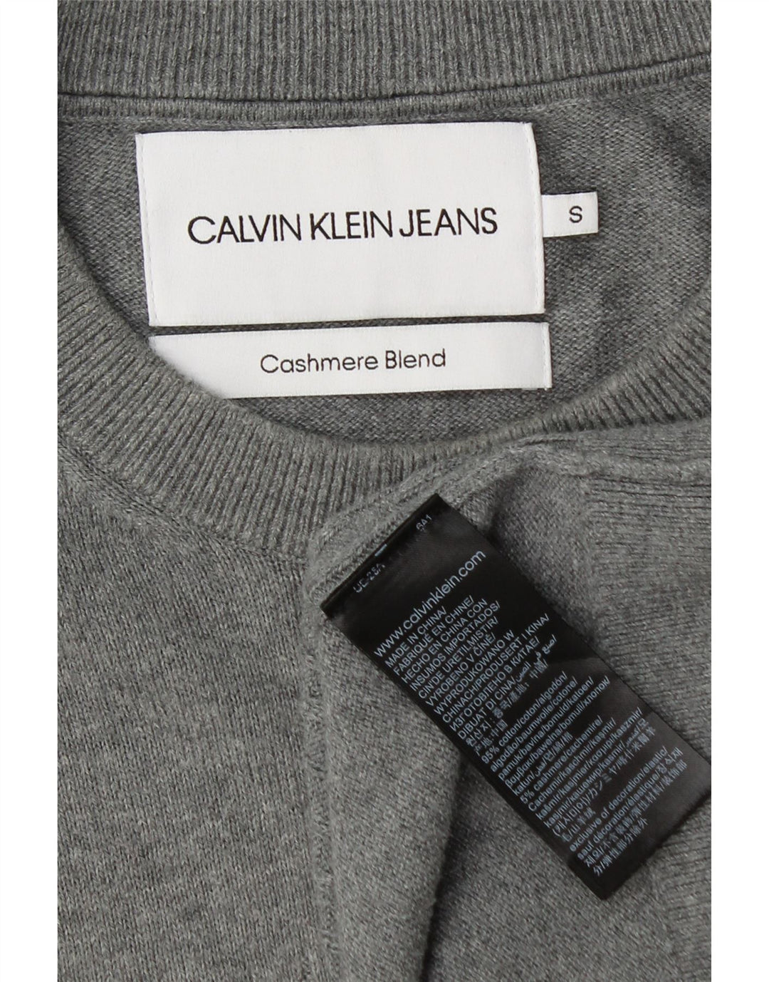 Calvin Klein Jeans Mens Crew Neck Jumper Sweater Small Grey Cotton