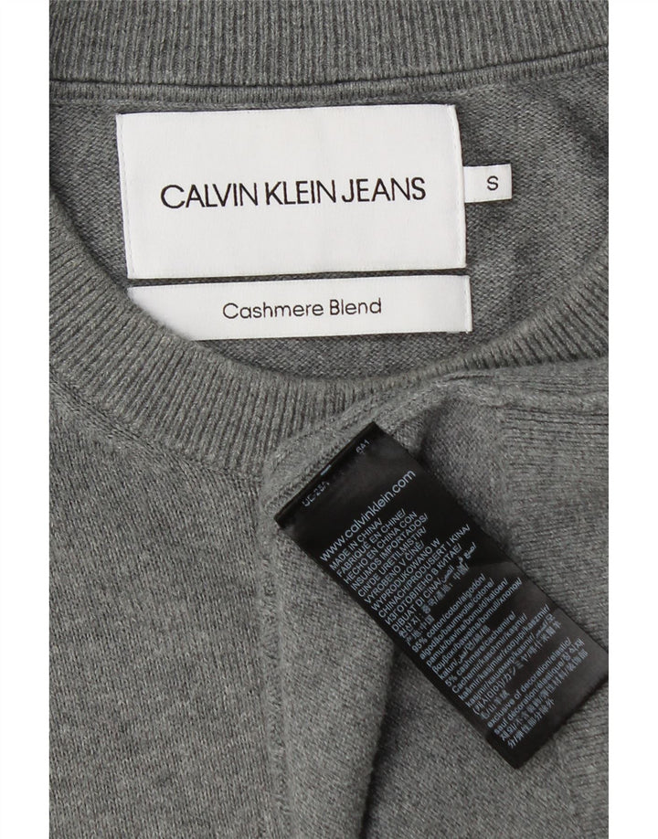 Calvin Klein Jeans Mens Crew Neck Jumper Sweater Small Grey Cotton