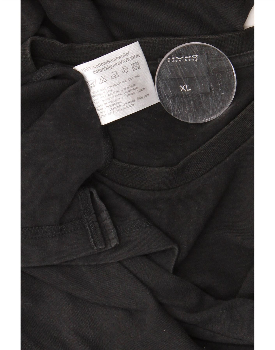 HUGO BOSS Mens Top Long Sleeve XL Black Cotton