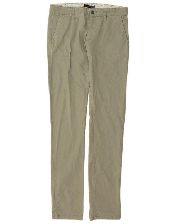Zara Mens Slim Chino Trousers EU 36 XS W29 L34 Khaki Cotton