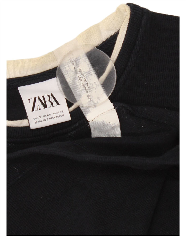 Zara Mens Top Long Sleeve Small Navy Blue Cotton
