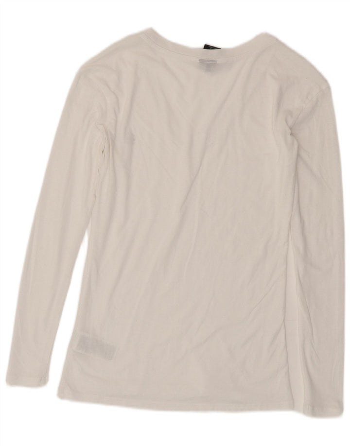 G-Star Womens Top Long Sleeve UK 10 Small White Cotton
