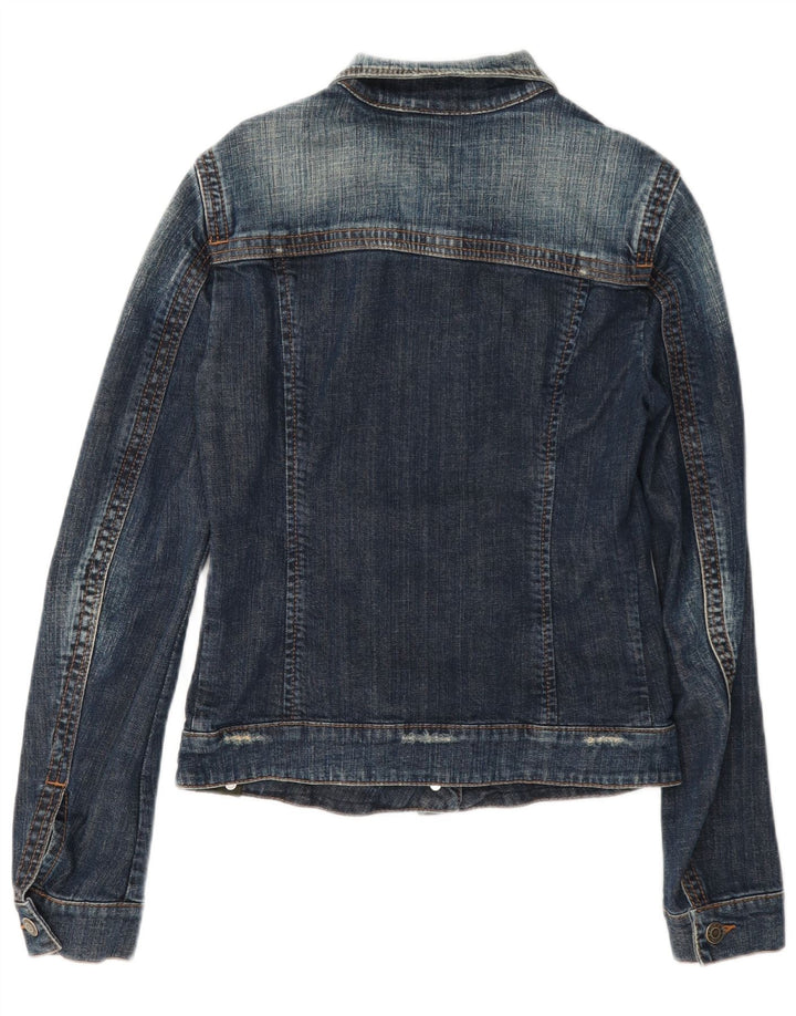 Calvin Klein Jeans Womens Denim Jacket UK 12 Medium Blue Cotton