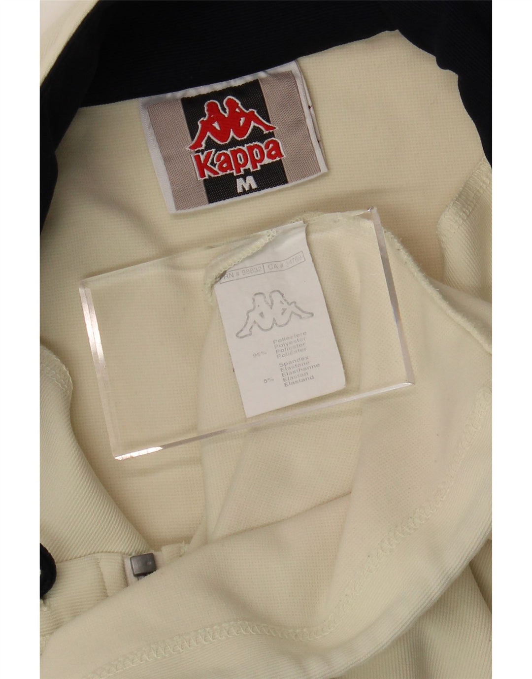 KAPPA Womens Tracksuit Top Jacket UK 14 Medium White Striped Polyester