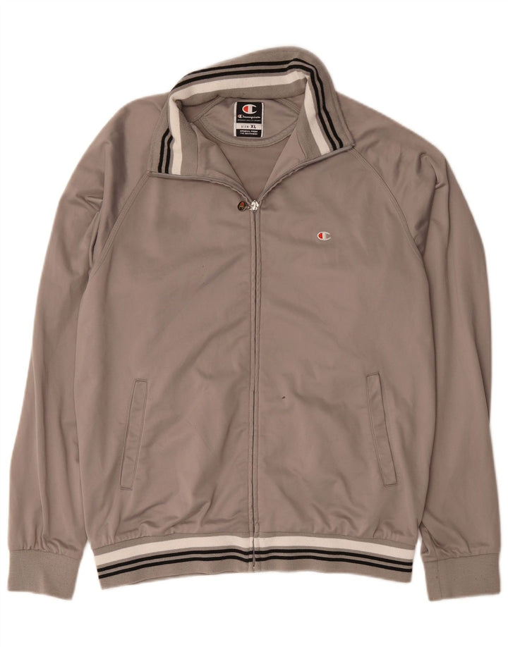 Champion Mens Tracksuit Top Jacket XL Grey Colourblock Polyester
