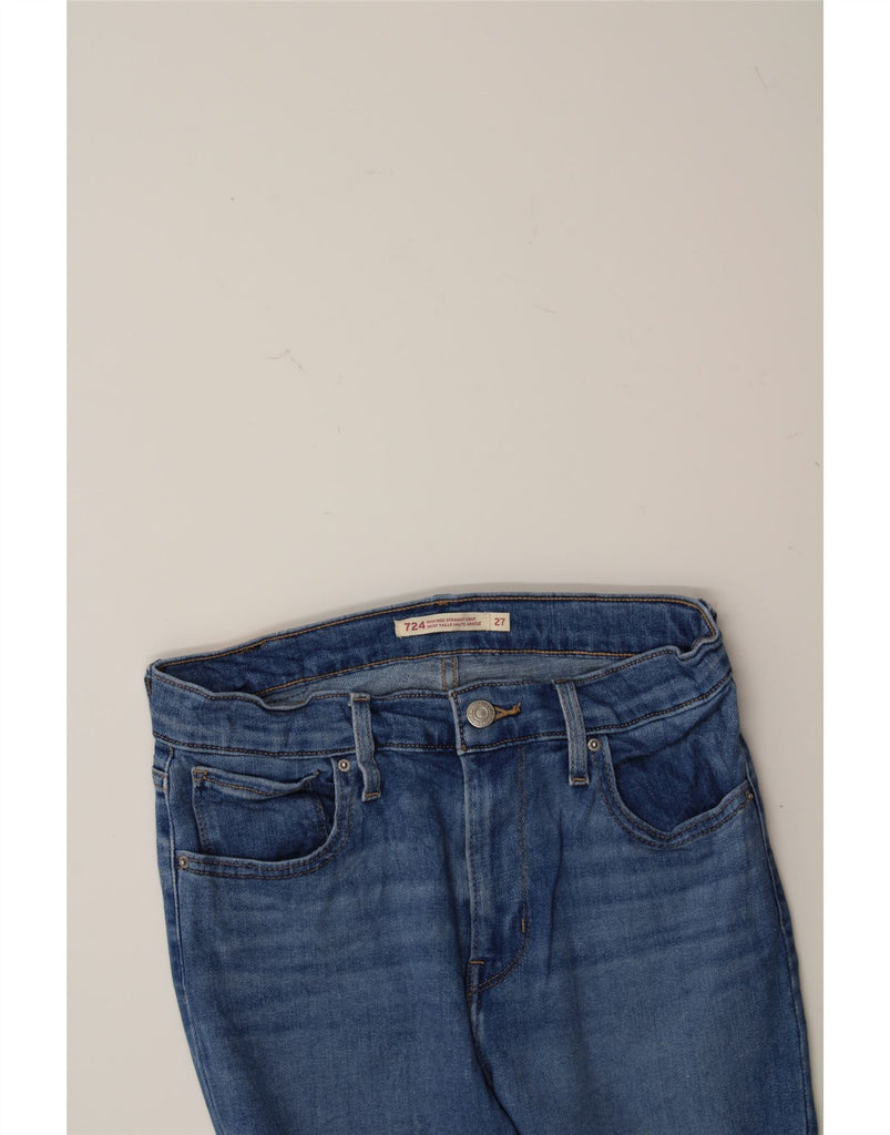 LEVI'S Womens 724 High Rise Straight Cropped Jeans W27 L26 Blue Vintage Levi's and Second-Hand Levi's from Messina Hembry 