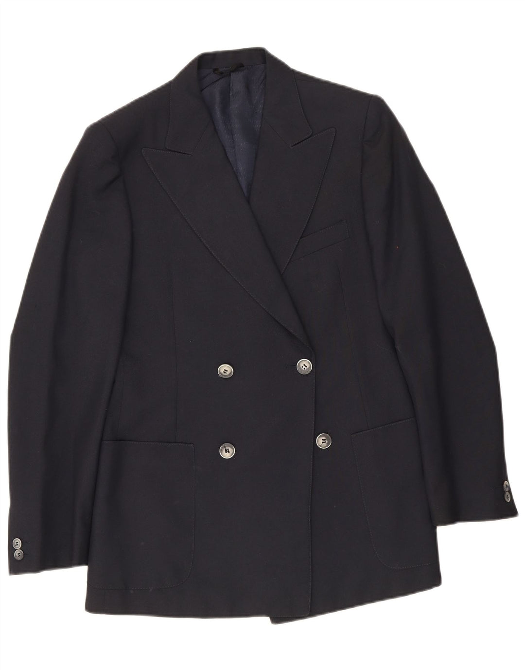 Vintage Mens Double Breasted Blazer Jacket IT 48 Medium Navy Blue