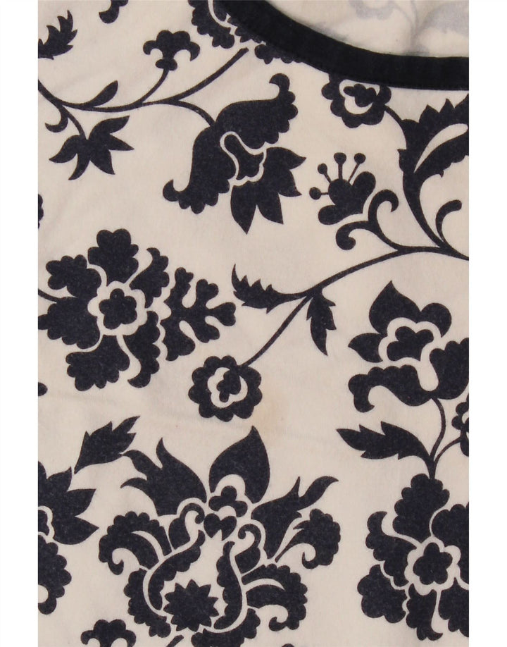 CHAPS Womens T-Shirt Top UK 18 XL White Floral Cotton