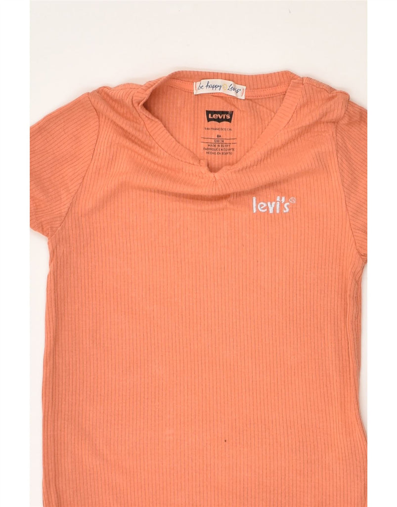 LEVI'S Girls T-Shirt Top 7-8 Years Orange Viscose | Vintage Levi's | Thrift | Second-Hand Levi's | Used Clothing | Messina Hembry 