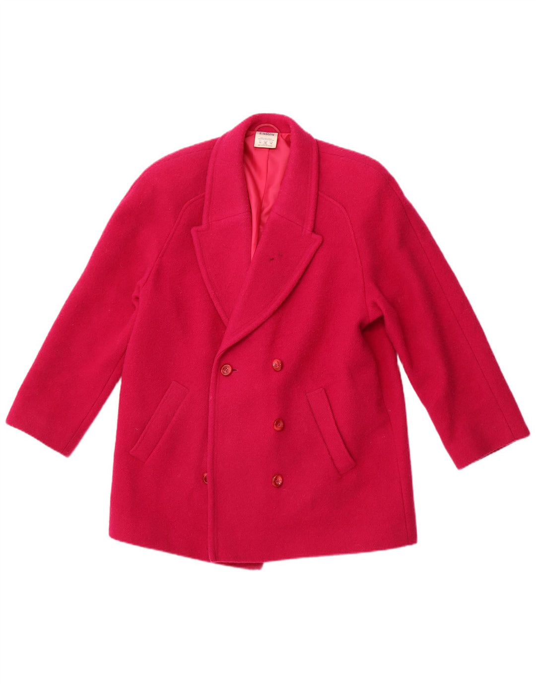 EASTEX Womens Double Breasted Coat UK 12 Medium  Pink New Wool