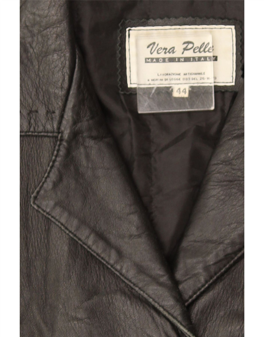 Vintage Womens Leather Jacket IT 44 Medium Black Leather