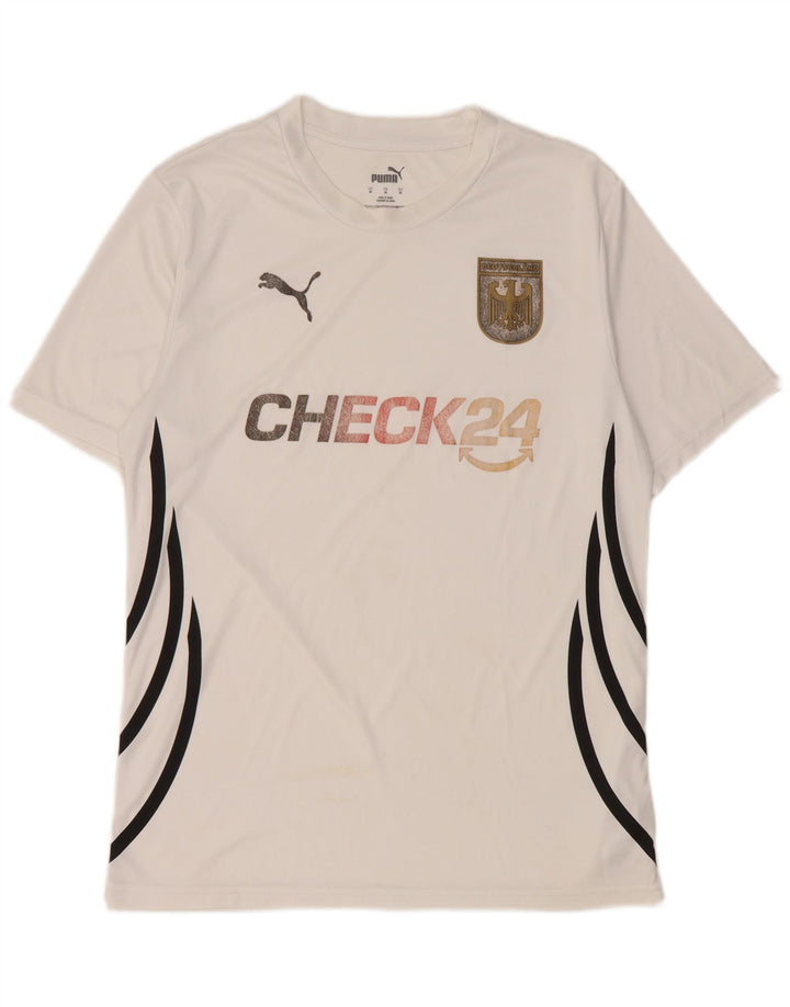 Puma Womens Graphic T-Shirt Top Medium White Polyester